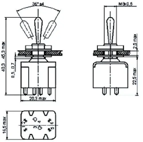 ПТ6-5В тумблер фото 3