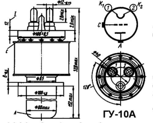 ГУ-10А генераторный триод фото 2 ГУ-10А генераторный триод фото 2